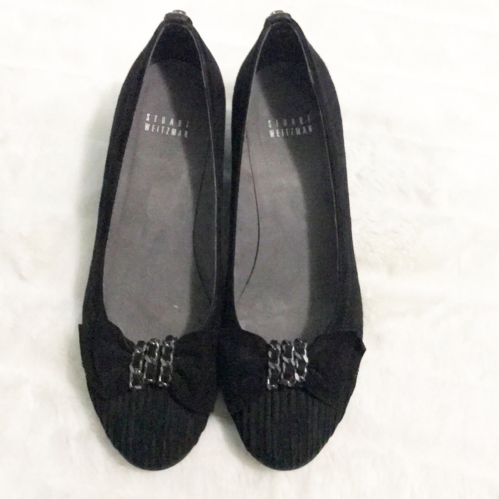 S.W suede bow wedges